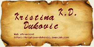 Kristina Duković vizit kartica